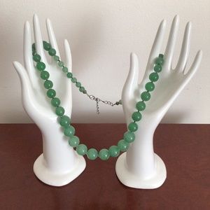 Green aventurine round beads necklace